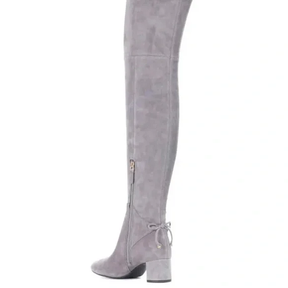 Tory Burch Laila 45mm Over The Knee Boot Stretch Suede Carbon - Picture 5 of 11